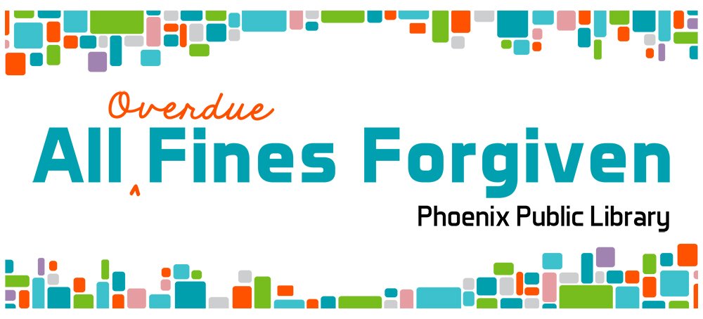 PhxLibrary's tweet photo. Thanks @MayorGallego &amp; PHX City Council, @PhxLibary is excited to announce that the PHX City Council voted to approve the “All Fines Forgiven” campaign. In NOV, we will waive all existing overdue fines &amp; discontinue applying fines to late items. https://t.co/UdimCHE4Y4 https://t.co/OmlGXfZY7n