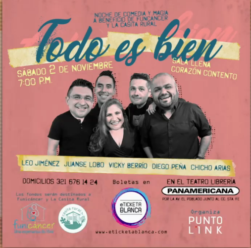 Les recordamos la invitación a "Todo es bien", lo que se recaude en este evento será donado a dos fundaciones.❤️