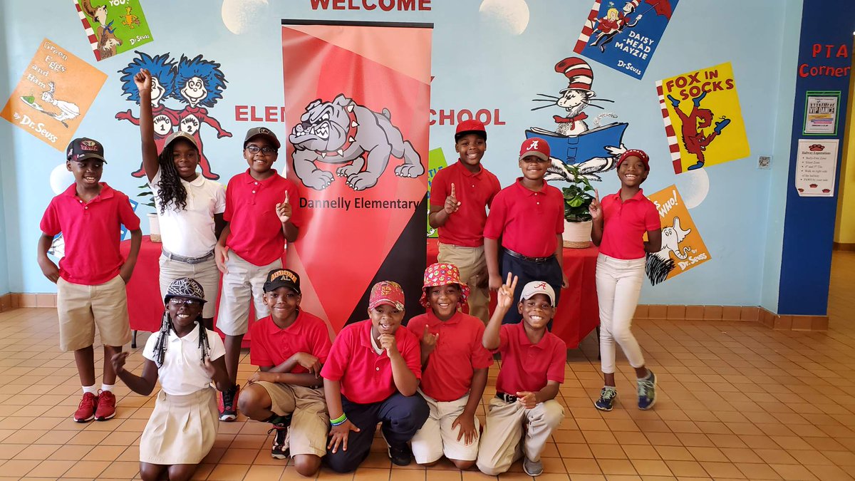 Dannelly Elementary celebrating College Spirit Week. Students and teachers got to wear their favorite College team gear.