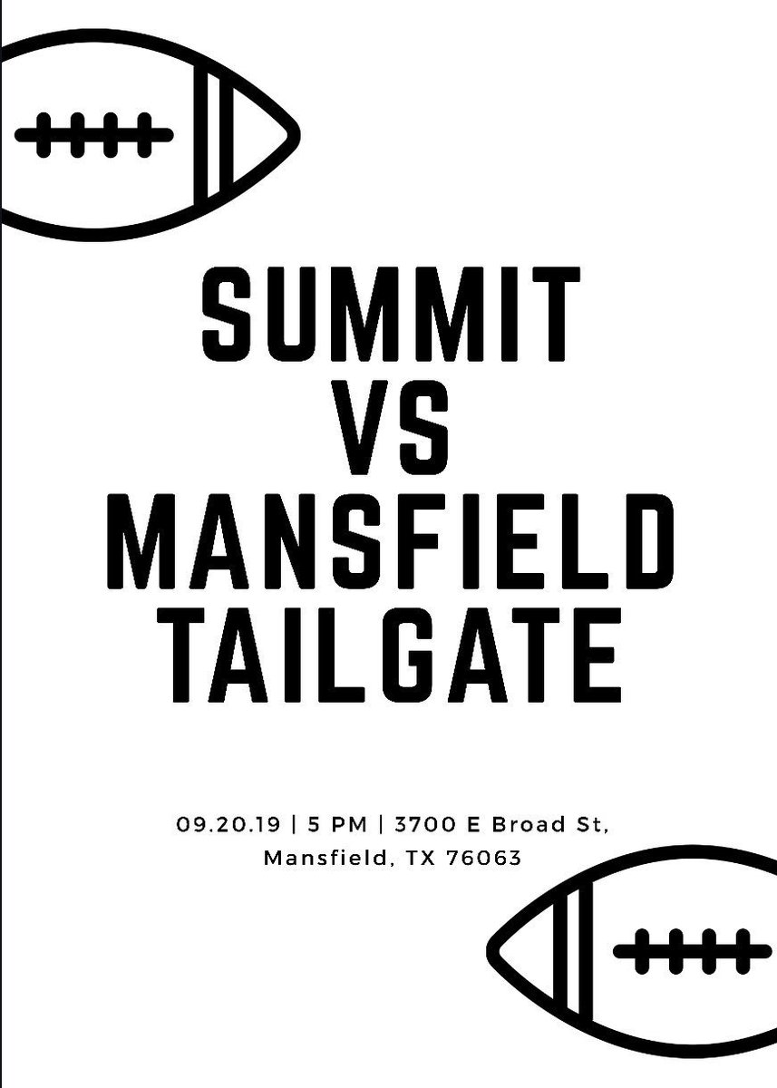 Come enjoy some FOOD and GAMES at the Summit Vs Mansfield Tailgate next Friday. $5 TICKETS!!!!!