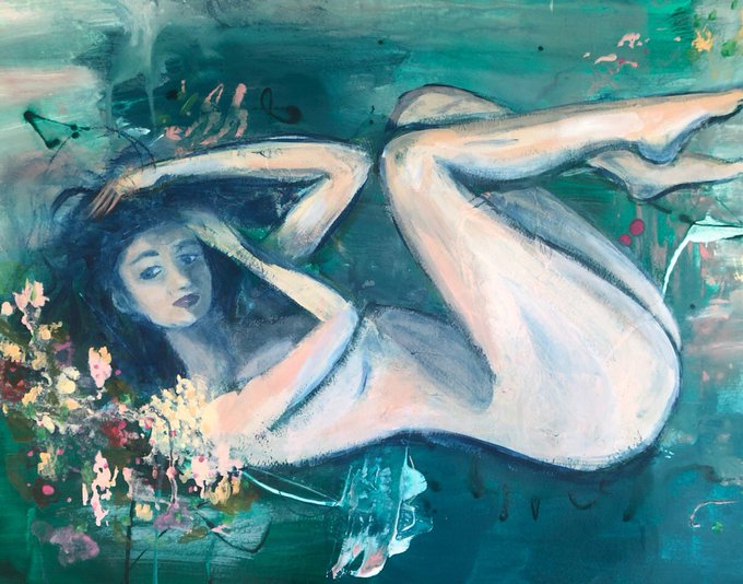 Moving in a more abstract direction but I still just love painting women 👩&zwj;❤️&zwj;💋&zwj;👩 https://t.co/o47oI<a href="/tag/adoptdontshop"class="tags"><span>#adoptdontshop</span></a>