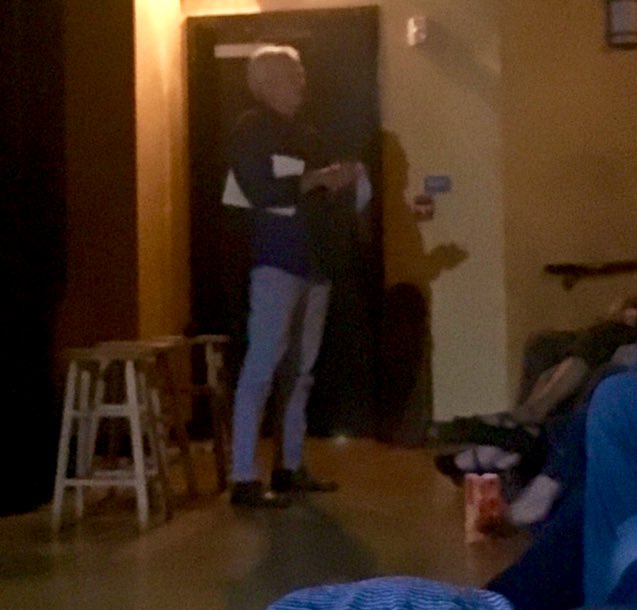SoilHealthNY's tweet photo. David Wolfe of @SoilHealthNY at @cinemapolis in an impromptu discussion of how #biochar is created during a power outage in downtown #Twithaca as the #DirtRich movie was screening. Good discussions happening! #nysoilhealth https://t.co/NNH5AUFMyO