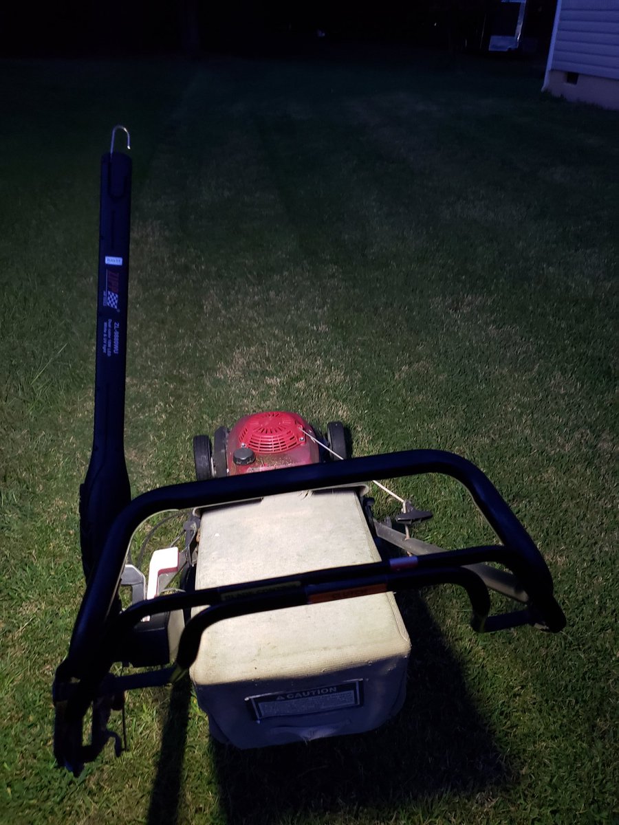 TheRealObie29's tweet photo. If you are interested in racing full time...Ask yourself this. Are you prepared to mow your acre of land in the dark? That's how much free time you'll have. Luckily my sponsor makes LED flashlights. Now I need a ride on mower deal.  #Grassroots #LateModelLife #RelentlessPassion https://t.co/30Jdc40eqo