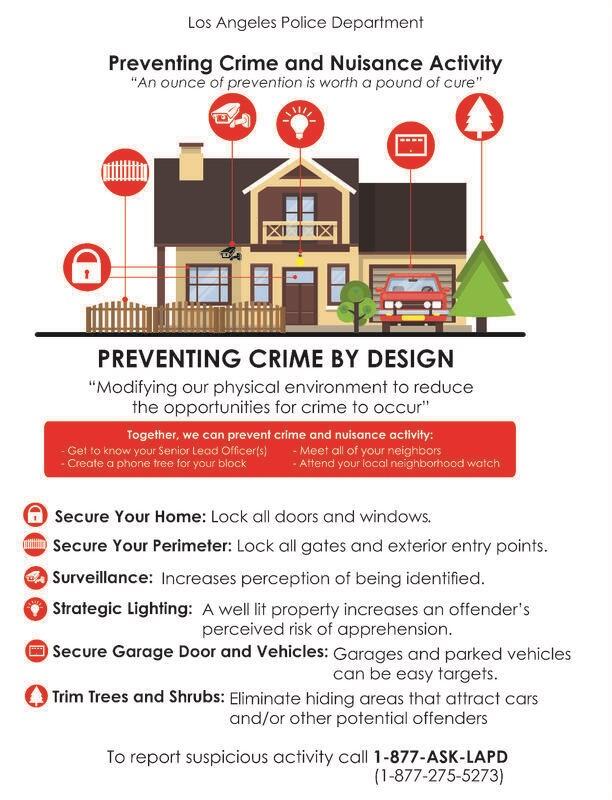 Here are some simple Burglary Prevention tips to keep in mind this week.
(1) Hide your valuables
(2) Do not leave your keys in the car
(3) Install a security system
(4) Light your surroundings
Make your personal security a top priority everyday.