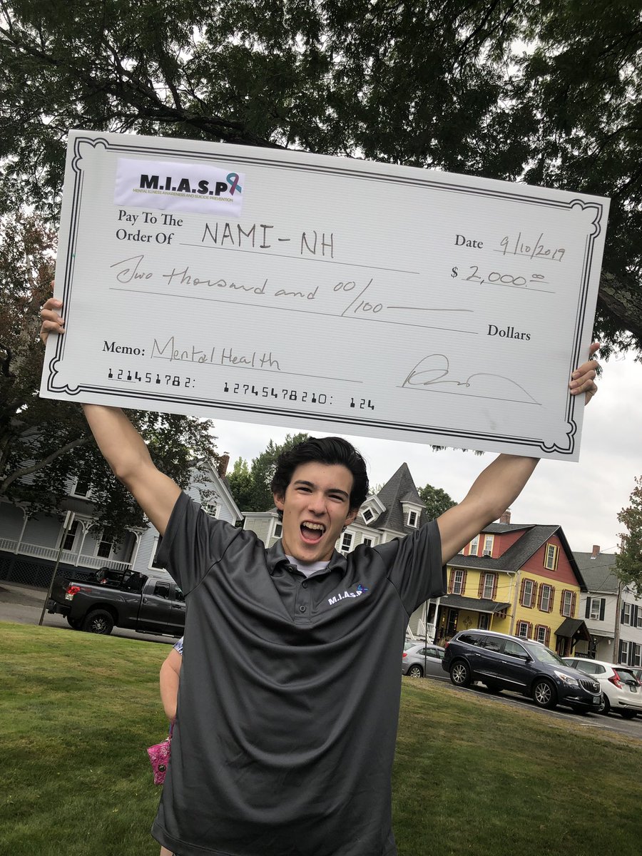 MIASP_Chloe's tweet photo. Today we got to present a $2,000 check to @NAMICommunicate in concord. This wouldn’t be possible without all the support we get from everyone so thank you for this 💜💙 #WorldSuicidePreventionDay #nami #projecteddie #youmatter https://t.co/uRNfmjsHJV