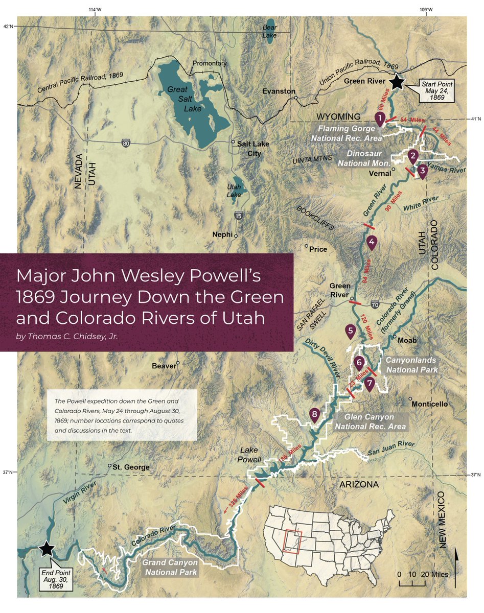 utahgeological's tweet photo. Take a trip down the Green and Colorado Rivers of Utah as we retrace the historic 1869 expedition of Major John Wesley Powell. https://t.co/SSkWtYofEa #johnwesleypowell #utah #utahgeology #utahhistory #greenriver #surveynotes https://t.co/ygqXXbEVHE