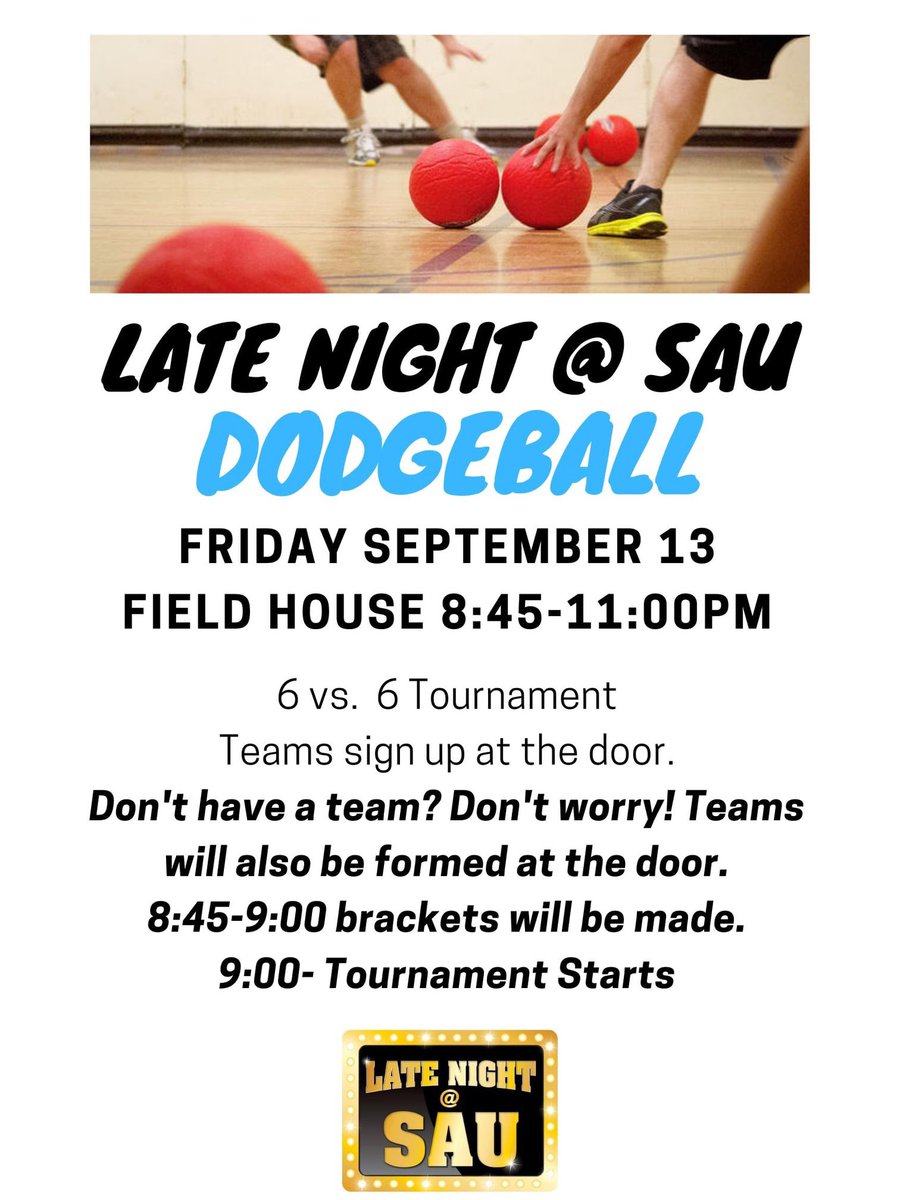 WellnessRecSAU's tweet photo. Be sure to join us for our next late night! https://t.co/PxHRa1lgo4