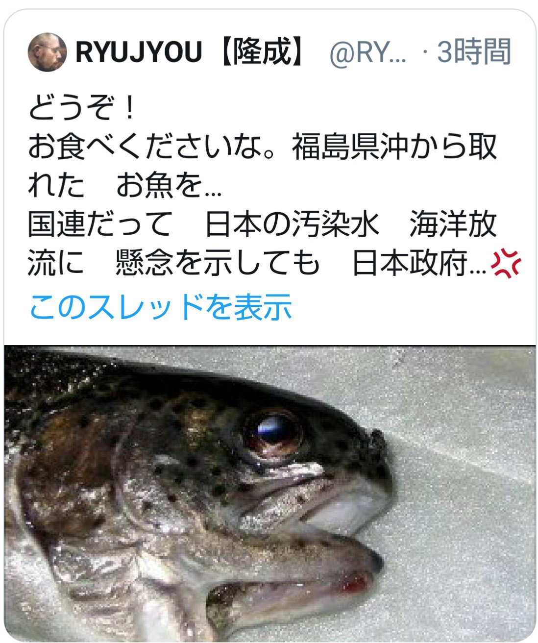 みなみ はじめ 2005年 ネブラスカで発見された魚の画像を使い 福島沖で獲れた魚だとうそツィート 指摘されるとブロックして アカウント消して逃げやがった うそツィートに気を付けましょう ๑ ๑ ノシ 汚染 奇形魚 福島沖 福島県 福島 みなみ はじめ 2005年 ネブラスカで発見された魚の画像を使い 福島沖で獲れた魚だとうそツィート 指摘されるとブロックして アカウント消して逃げやがった うそツィートに気を付けましょう ๑ ๑ ノシ 汚染 奇形魚 福島沖 福島県 福島