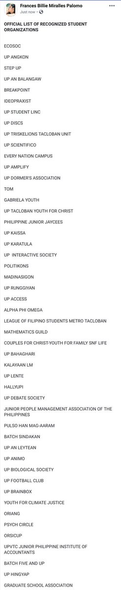 uptacsc's tweet image. LOOK: The Office of Student Affairs (OSA) just released the official list of RECOGNIZED STUDENT ORGANIZATIONS in the college.

See you in #OrgFair2019!
