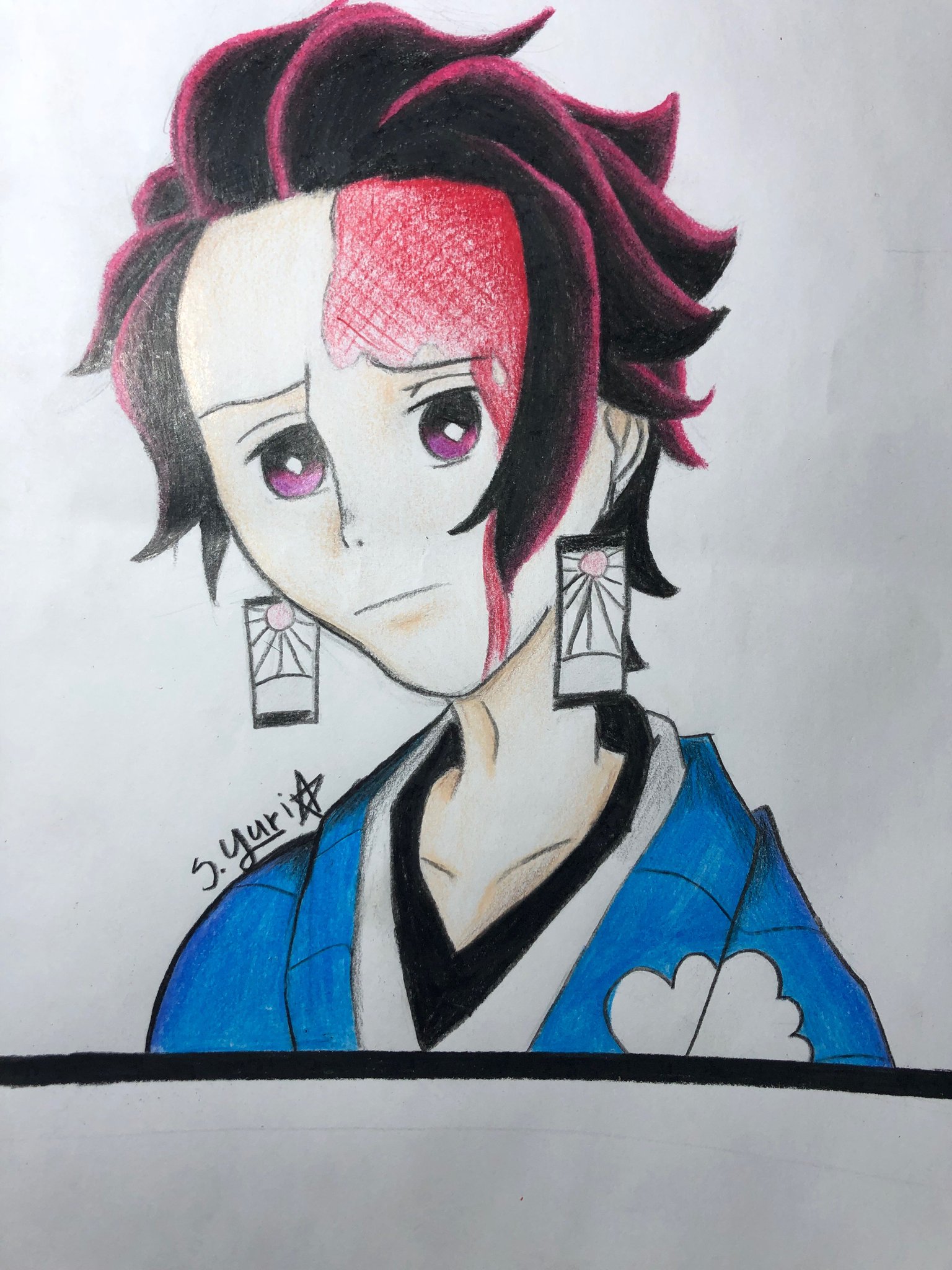 Como desenhar o Tanjiro Kamado - How to draw Tanjiro 