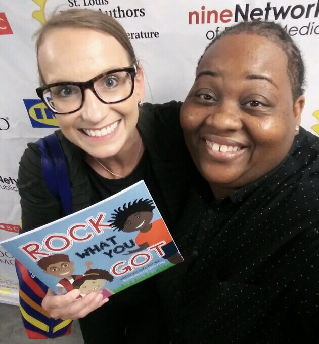 beccaleeonbooks's tweet photo. Spent a wonderful evening w/ the St. Louis Black Authors group. Talk about people who love what they do! So inspiring. I really love this book (and the author is just delightful!)- every school needs it &amp; the message it carries. “ROCK WHAT YOU GOT” @AjaLaStarr #weneeddiversebooks https://t.co/Z1GxA15POW
