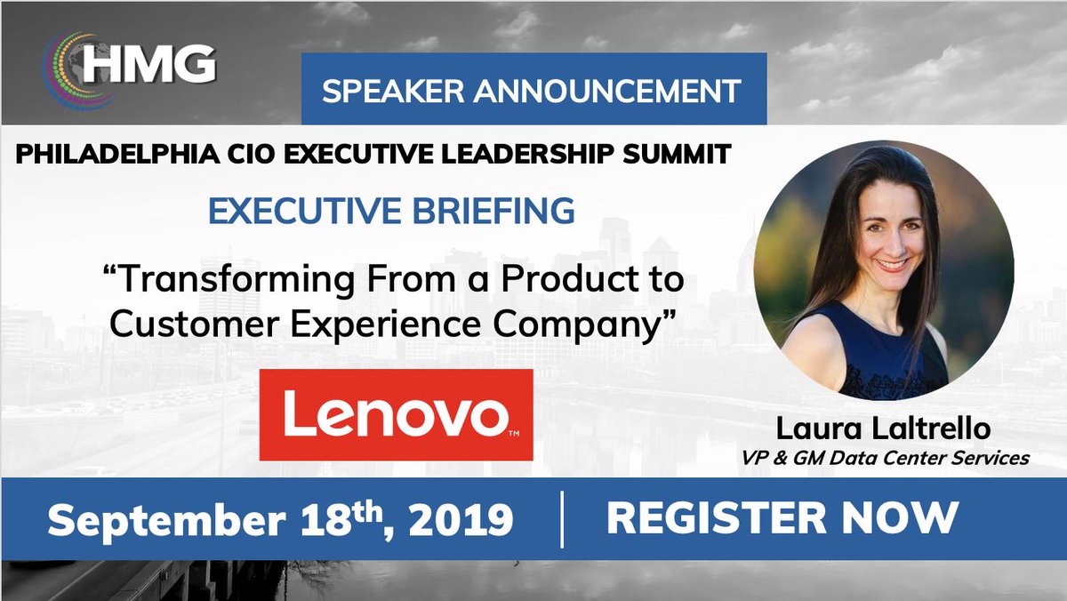 laura laltrello (@llaltrello) on Twitter photo Join me,other industry thought leaders and HMG next week in Philadelphia for an exclusive CIO Executive Leadership Summit. #hmgciophl <a href="/Lenovodc/">Lenovo Data Center</a>
hmgstrategy.com/events/cio-sum… Join me,other industry thought leaders and HMG next week in Philadelphia for an exclusive CIO Executive Leadership Summit. #hmgciophl <a href="/Lenovodc/">Lenovo Data Center</a>
hmgstrategy.com/events/cio-sum…