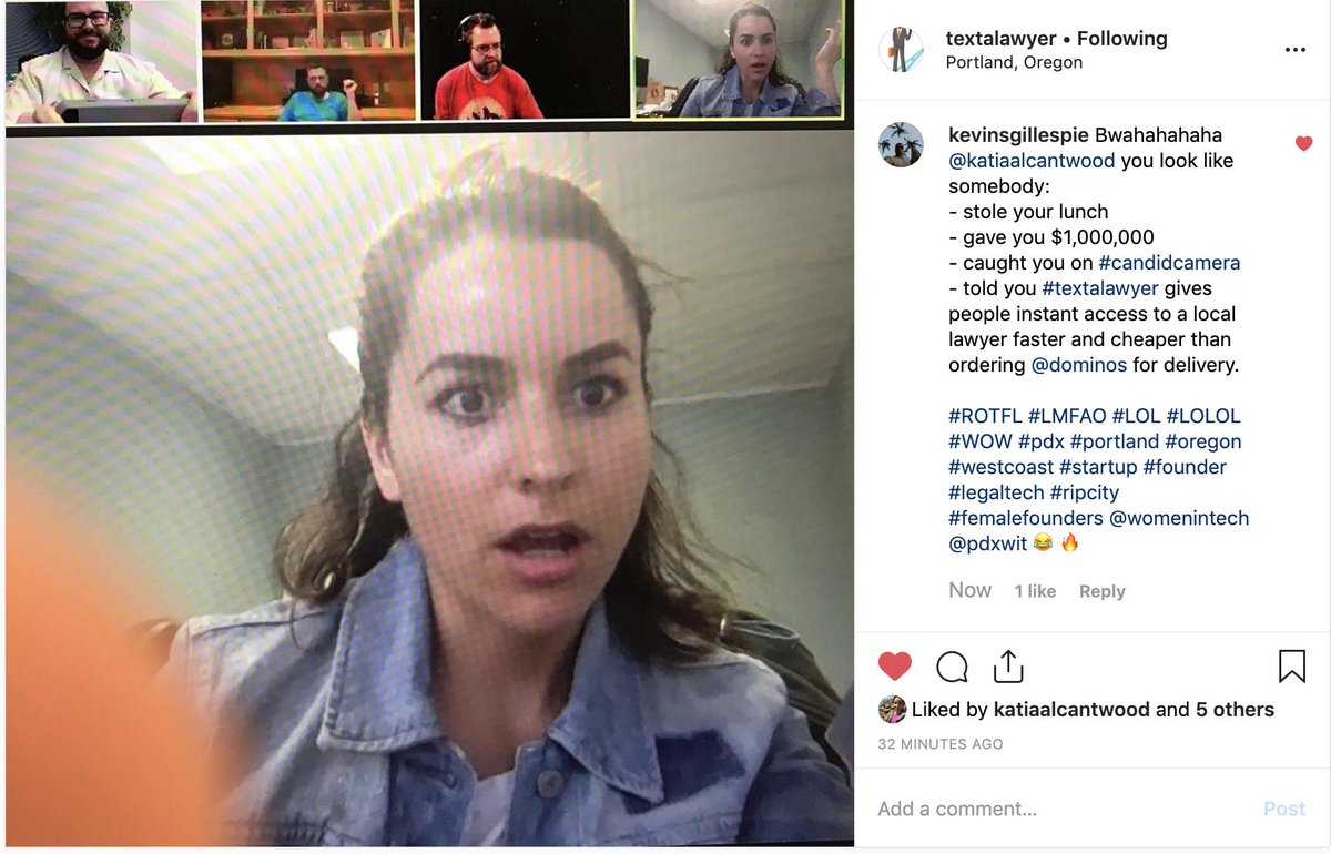 KevinSGillespie's tweet photo. I can play this game...
#lawtwitter
#roast #roasting #perplexed #WTF #LMFAO #ROTFL #Funny
Responding to @SlackHQ posts while on a @zoom_us chat with our developer, CMO, COO, and CEO.
#textalawyer @NickJRishwain @KatiaAlcantwood @joedattilo #legaltech #FunniestTweets #pdx https://t.co/MDfZacsjWU