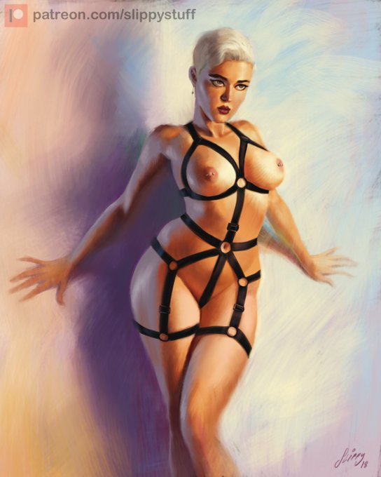 A digital painting I did of the glorious @stefania_model back in 2018.  #fetish #pinup #blond #gorgeous