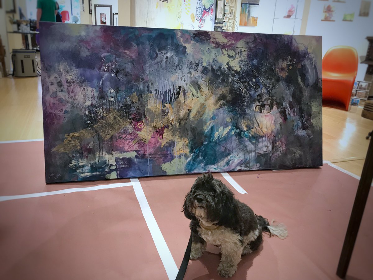 KarenSako's tweet photo. Newman approves of the new JoyKo painting @FortunateDiscov
@RachelJoyceArt @KarenSako
#havanese #windfallhavanese #JoyKo #abatract #livepainting #ArtLife #ArtistOnTwitter #chicagoartist #ArtLife #ArtCollector #modernartcurator #abstractart https://t.co/kYUWcuHxWW