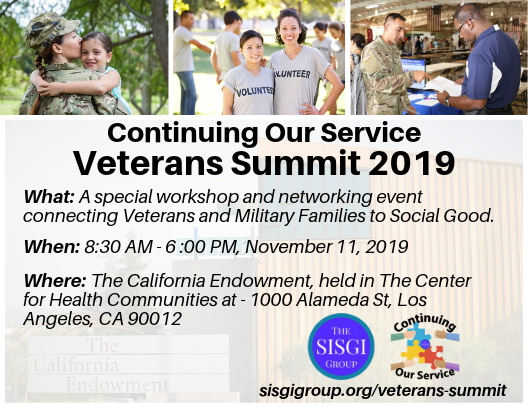 DerrickWrightLA's tweet photo. Continuing Service: Connecting Veterans and Military Families to Social Good #Veterans #SocialGood #networkforgood #Military #sisgigroup #nonprofit https://t.co/5H6Bvhb92w