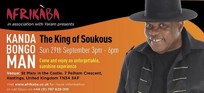 Afrikaba 2019: Kanda Bongoman tickets now available in person from Hastings Tourist Info Center + Film screenings @ Electric Palace - mailchi.mp/495cf8e5fc7f/a…