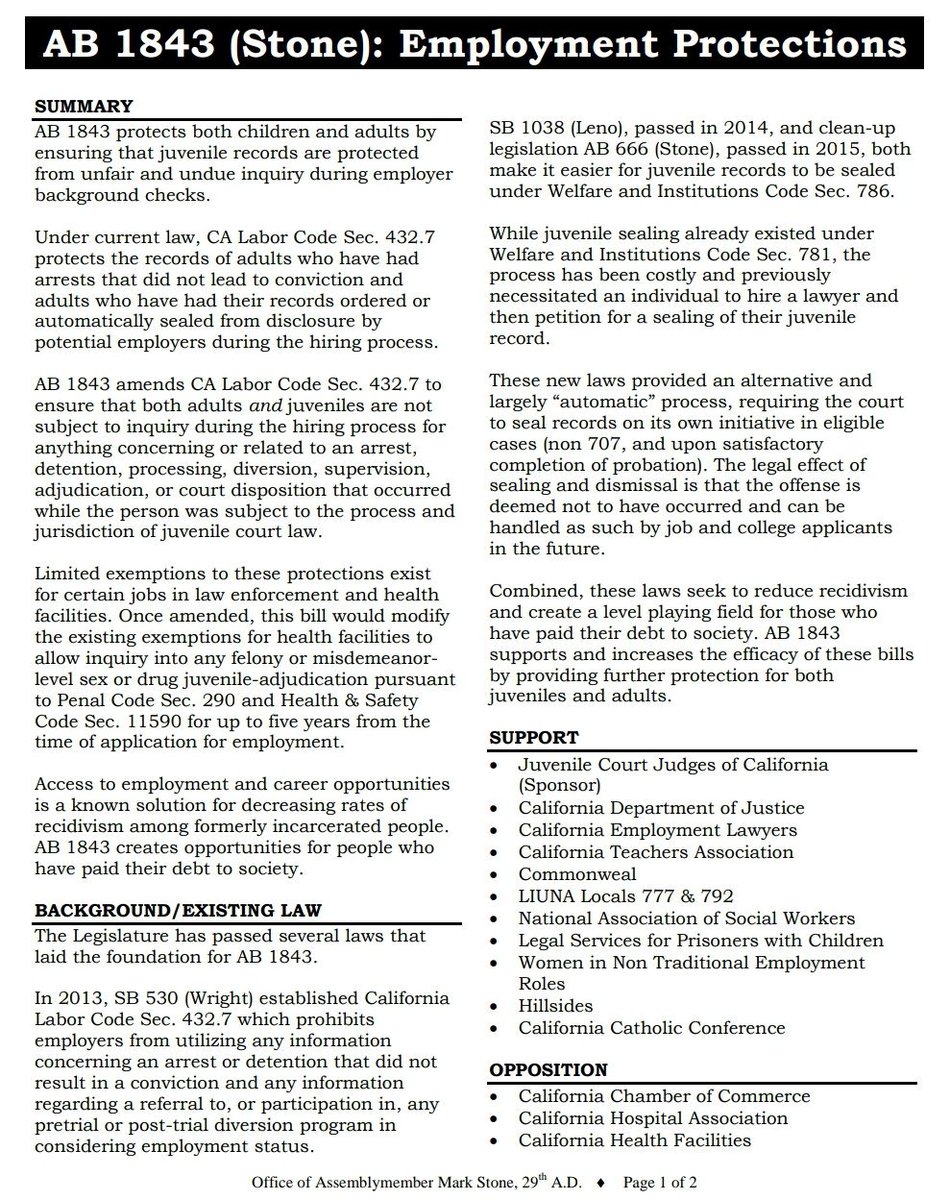 50 Times  #Kamala Accomplished/Advocated for  #CriminalJusticeReform41.AG-  #KamalaHarris supported AB1843 to ensure that juvenile records are protected from unfair and undue inquiry during employer background checks.