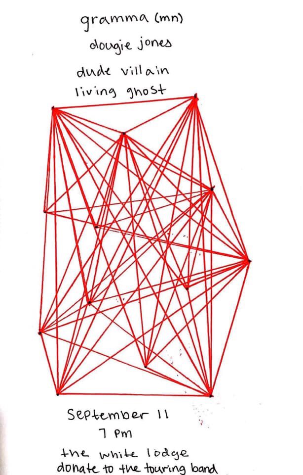 Gramma is coming all the way from Minneapolis to tear it up! With support from <a href="/djandthesjs/">Dougie Jones & the Sonny Jims</a> , Dude Villain, and Living Ghost! This ripper is taking place at the White Lodge on 9/11! 7:00! Bring donations for Gramma!