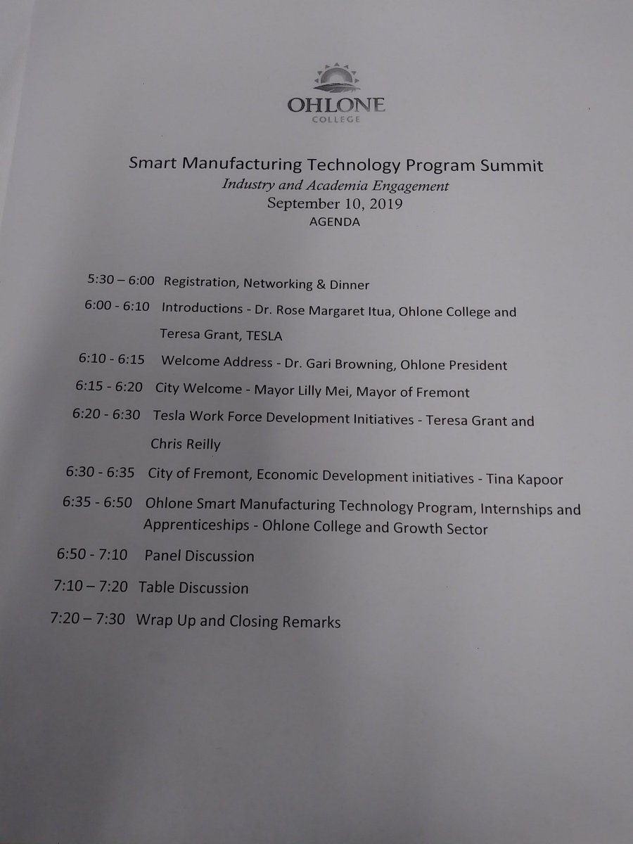 TKapoorSV's tweet image. Proud to participate in tonight’s celebration for @OhloneCollege’s Smart Manufacturing Technology Summit! @Tesla’s not only driving @Fremont_CA’s reputation as #EV capital, but also spearheading dialogue b/w industry &amp;amp; academia on preparing students for #advancedmfg careers!