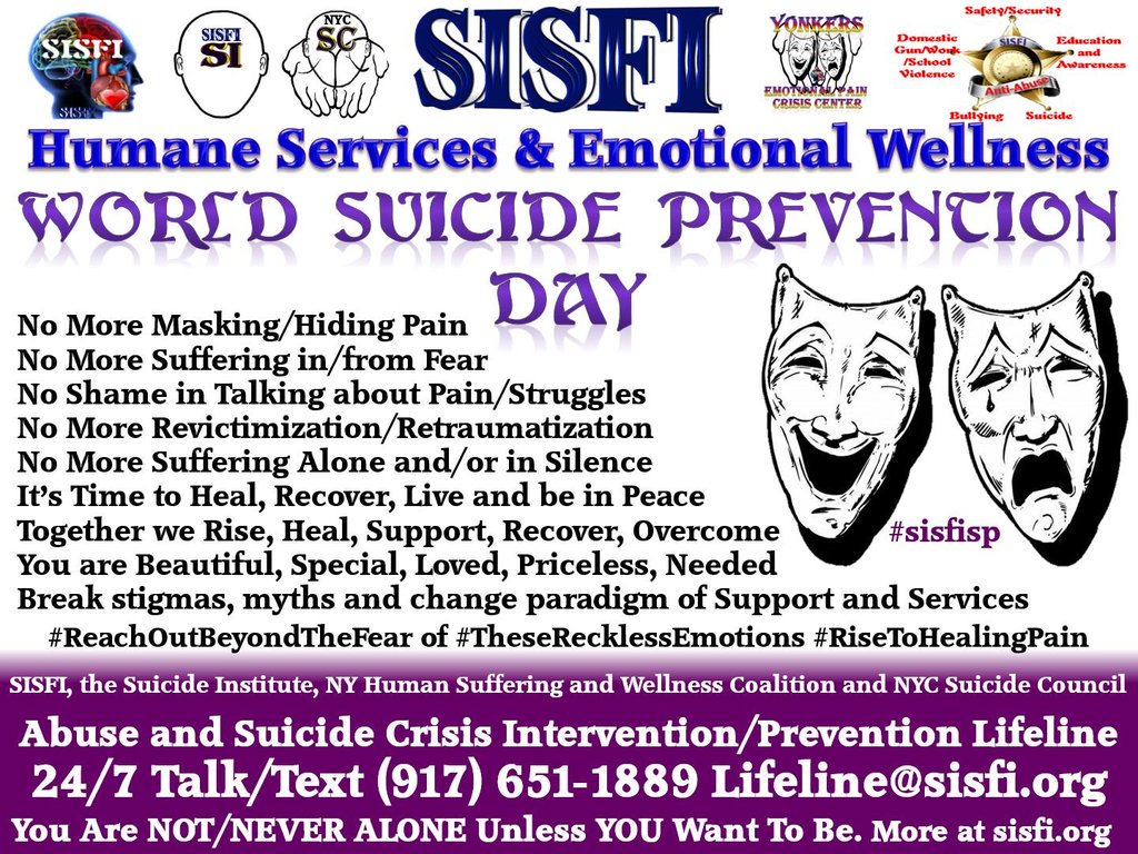 It's #WorldSuicidePreventionDay Extend our Love/support to anyone struggling/suffering/hurting from #EmotionalPain #Abuse #Addiction #Bullying #Depression #Loneliness #PTSD #Trauma to seek help. You're NOT Alone. We're with YOU <a href="/BrettAScudder/">Brett A. Scudder-President, Chairman, CEO</a> #TheSuicideNetwork #NoMoreMaskingPain