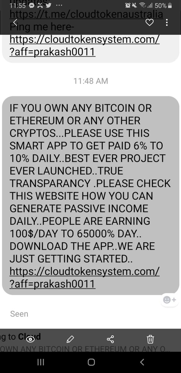 crypto_token's tweet image. IF YOU OWN ANY BITCOIN OR ANY OTHER CRYPTOS...PLEASE USE THIS SMART APP TO GET PAID 6% TO 10% DAILY..BEST EVER PROJECT EVERLAUNCHED..TRUE TRANSPARANCY DAILY..PEOPLE ARE EARNING 100$/DAY TO 65000% DAY.. DOWNLOAD THE APP..WE ARE JUST GETTING STARTED..
cloudtokensystem.com/?aff=prakash00…
