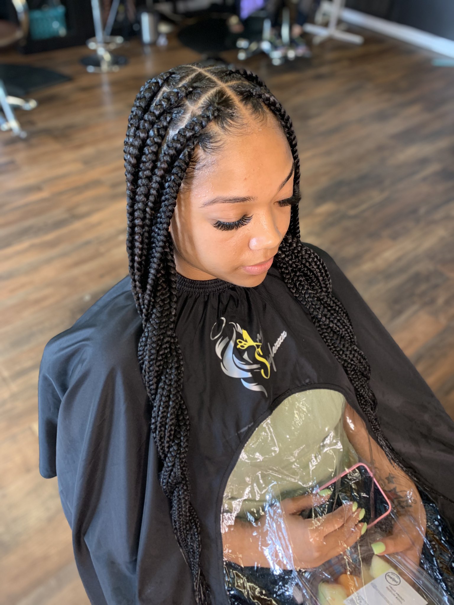 knotless box braids medium size