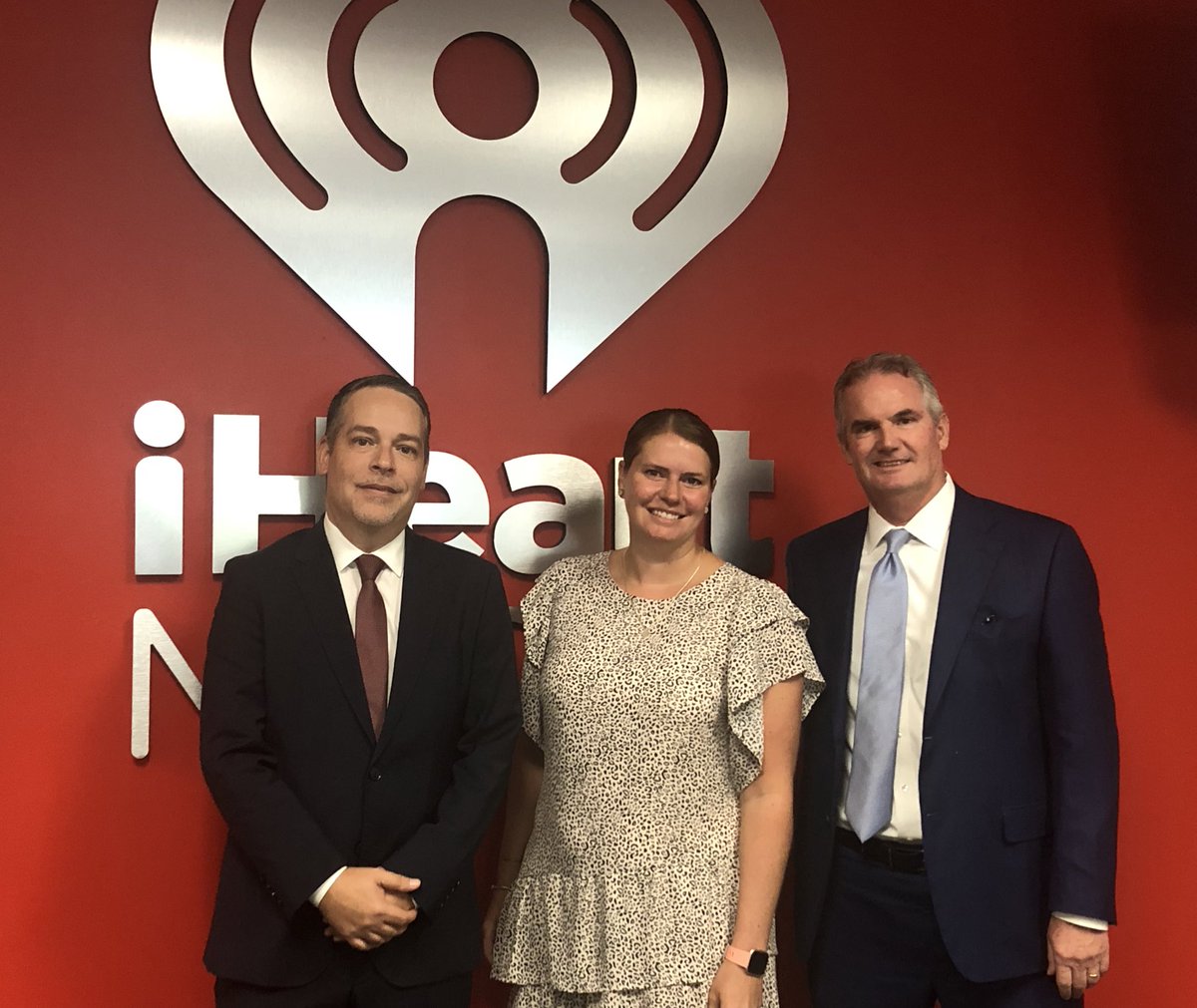 ErinRoseSuth's tweet photo. The @iHeartRadio team had a busy day because they also welcomed @aintriago1 into the studio for a conversation with K. Marie, La Gringa Más Latina of @TU949fm. Did you know our #BetterMoneyHabits financial education platform and our @BofA_News #MobileApp are available in Spanish? https://t.co/yzbyJuP7GK