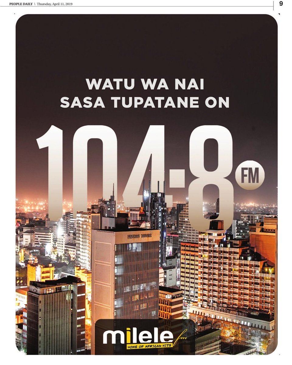 #AlexNaJalas Hewani MileleBreakfast ukiwa Nairobi tupate kupitia masafa ya 104.8 fm <a href="/Alex_Mwakideu/">ALEX MWAKIDEU</a> <a href="/JalangoMwenyewe/">JALANG'O</a> <a href="/DicksonMpapale/">Dickson Mpapale</a> <a href="/marryanne26/">marryanne</a> <a href="/irenebarungi/">irene barungi</a>