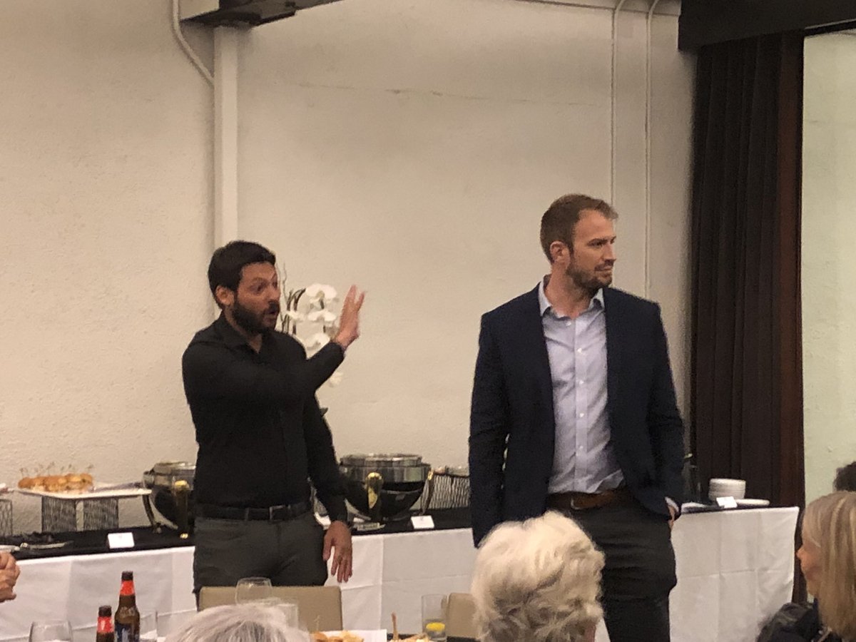 Marxe's tweet photo. Andrea La Mendola and Rob Miller from Hyperloop Transportation Technologies sharing the design challenge of HTT Socio-technical Systems Roundtable #orgdesign #stsconference https://t.co/UTrMvYF6Ma