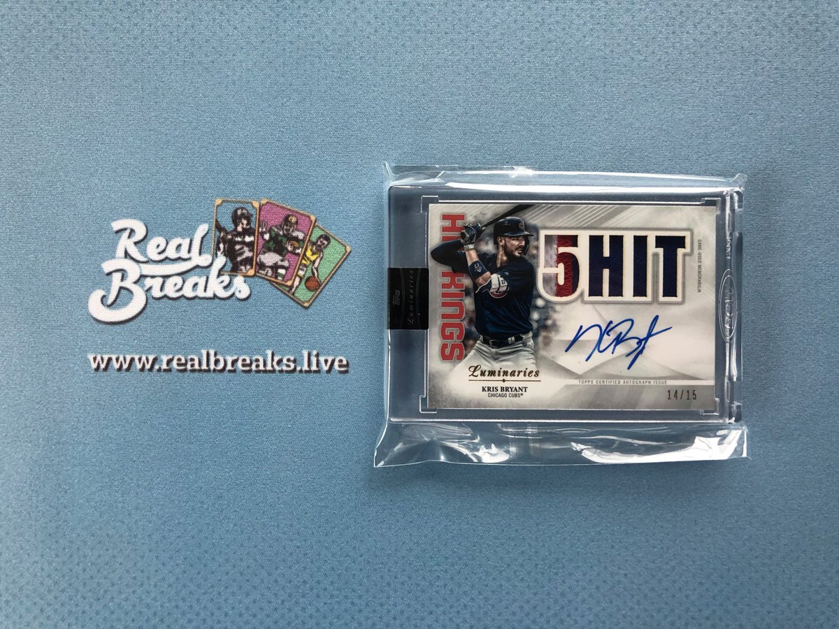 RealBreaksLive's tweet photo. 2019 Topps Luminaries Kris Bryant Hit Kings Patch Auto /15
.
.
.
@Topps #realbreaks #boompoodle #showyourhits #whodoyoucollect #topps #toppsbaseball #toppsluminaries #luminariesbaseball #casebreak #groupbreak #mlb #baseball #baseballcards #krisbryant #cubs #flythew #everybodyin https://t.co/7viBjoWUj3