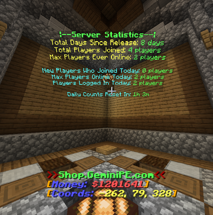 Realm4Ever2000's tweet photo. So, i finished my server stats plugin, took a while to get everything working smoothly but now it shows a few certain statistics, some daily statistics, top ten total time spent on the server and top ten time spent daily. At the end of the day it prints a report to discord. Neat. https://t.co/ehyjnW3Isi