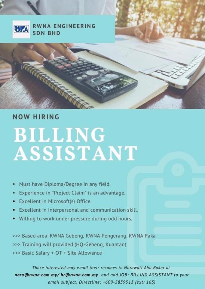 Resume Kreatif On Twitter Job Vacancy In Rwna Engineering Position Billing Assistant Https T Co Kydrhel2na Twitter