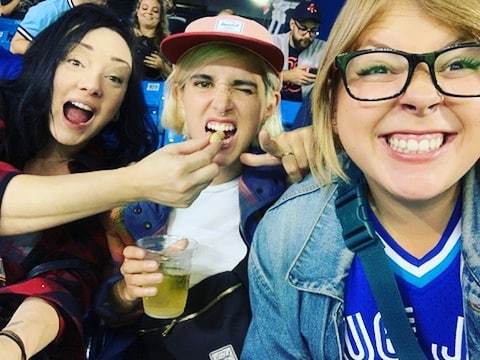 KristaLazer's tweet photo. I look terrible but probably last game of the season for me.  Friends make the world go round 🖤 https://t.co/6pzkoVsT14 https://t.co/DuXEdblCVJ