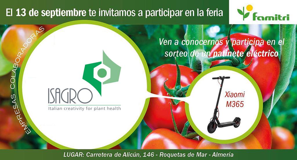 isagro_es's tweet photo. Colaboramos con nuestro distribuidor #Famitri en unas #jornadas divulgativas el próximo viernes 13 de #septiembre en Roquetas de Mar, #Almeria. Ven a vernos..¡puede que salgas motorizado! 🛴 #ISAGRO #agricultura #formacion https://t.co/KNchDoUIsF