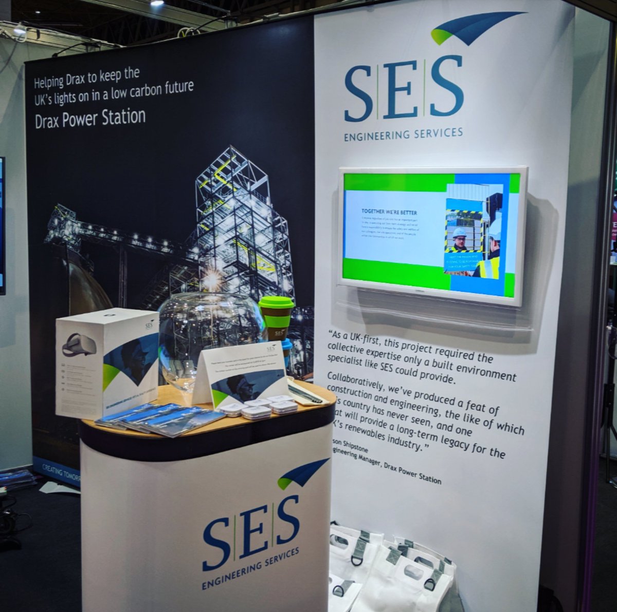 Engineering_SES's tweet photo. We are exhibiting at NEC #Birmingham today for the @RWM_Exhibition ! Come to our stall O97 to experience #VR in the #builtenvironment, to learn more about #engineering in the renewable sector and for your chance to win an Oculus Go VR headset! 

#RWM19 #win https://t.co/AdsycAxOmi