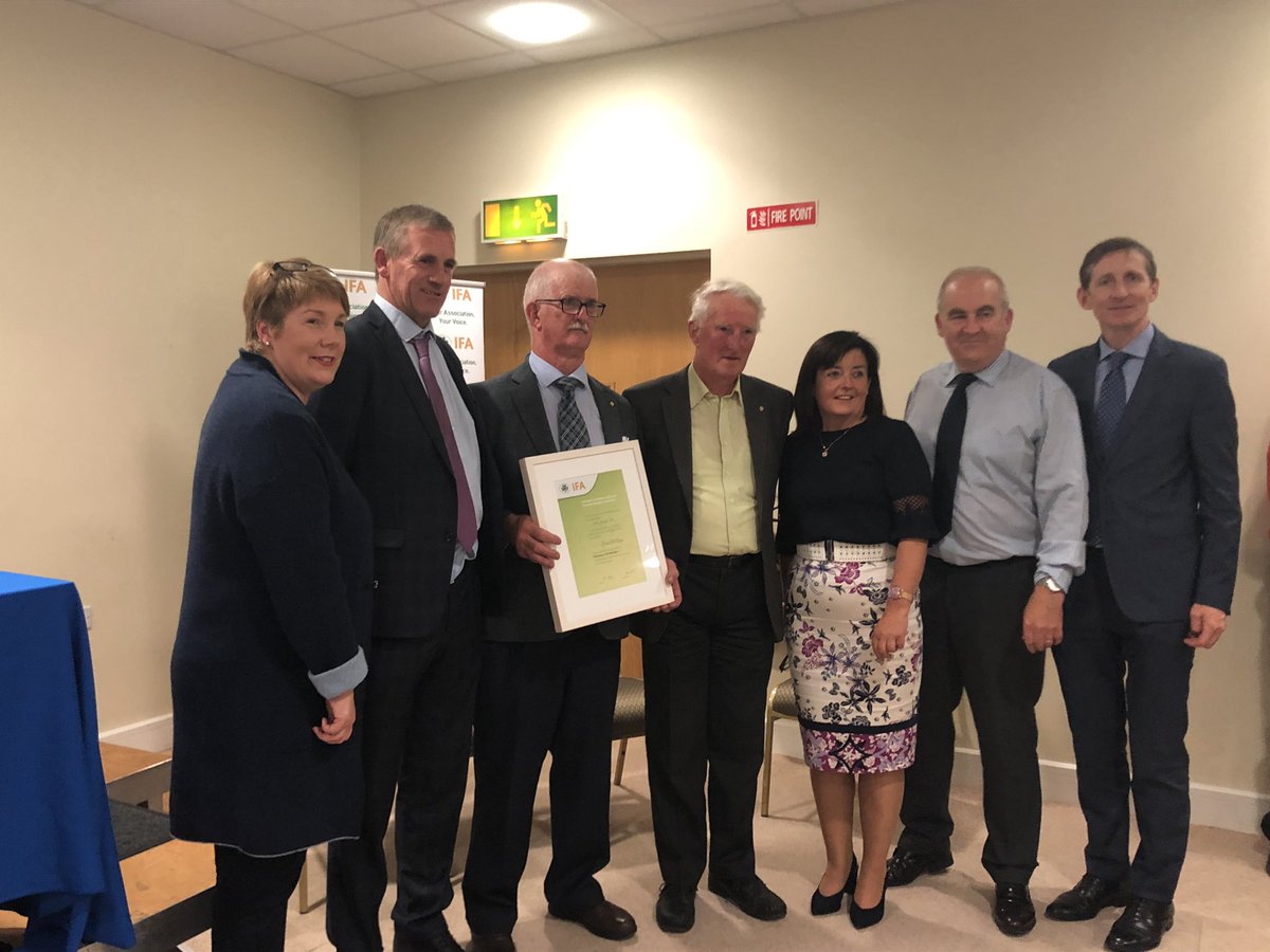 JohnCoughlanIFA's tweet photo. Delighted to be present for the presentation of Honorary Life Membership to Denis O Brien of Mitchelstown IFA this week. He was North Cork Chairman when I attended my first IFA meeting, and had been an immense asset to IFA through the years https://t.co/0jTU6l6a1e
