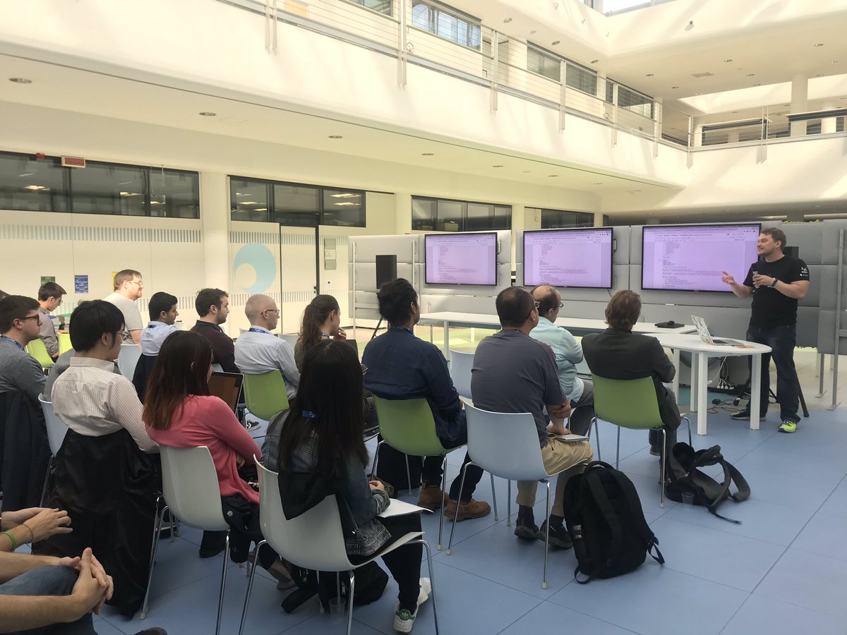 AmyKateNicho's tweet photo. Weโve started! Lots of great introductions to #physics, the challenge and @Azure #ml tech - raring to go! #rareeventhack @FBKcom @azureadvocates https://t.co/6JhaIU2uOF