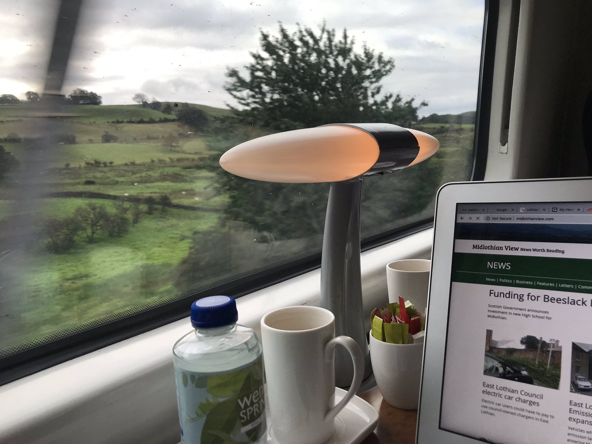 MidlothianView's tweet photo. Today’s Coffice (Coffee Office) is the @virgintrains to Birmingham NEC. Not travelled First Class before & it’s really rather nice 😀 price difference ok #niceBreakfast
Off to #Contam19 @ContaminationEx where Midlothian’s @PigeonPenguinUK is on stand J7 with @NickGarland360 https://t.co/XdeHZDWxuu
