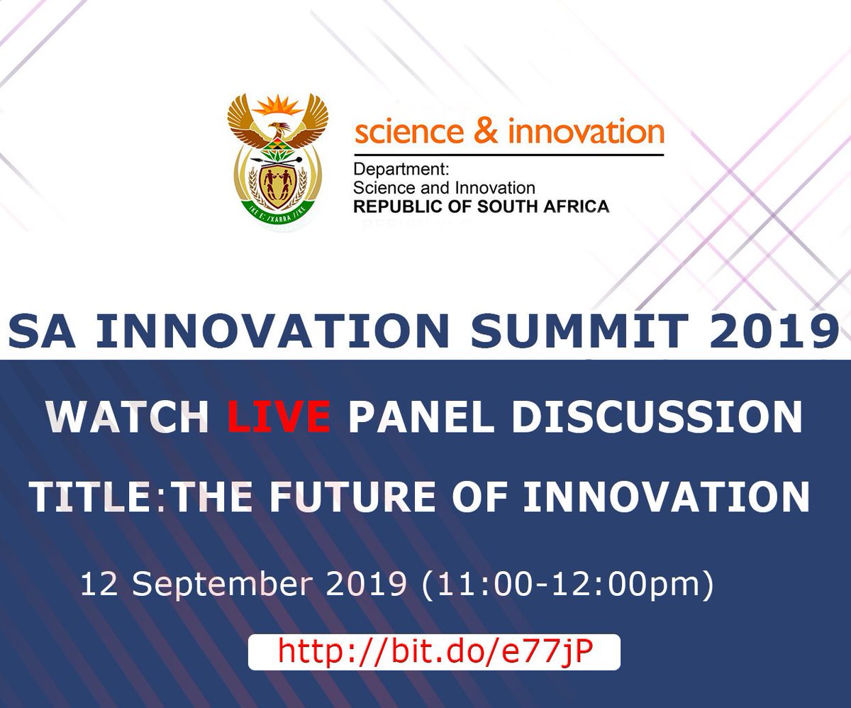 dstigovza's tweet photo. Catch the 12th SA Innovation Summit on https://t.co/z4SNN1OM9i on 12 September 2019 from 11:00-12 :00. The summit aims to accelerate innovation and entrepreneurship in South Africa and the continent. #SAIS2019 https://t.co/3MW4yZoV9v