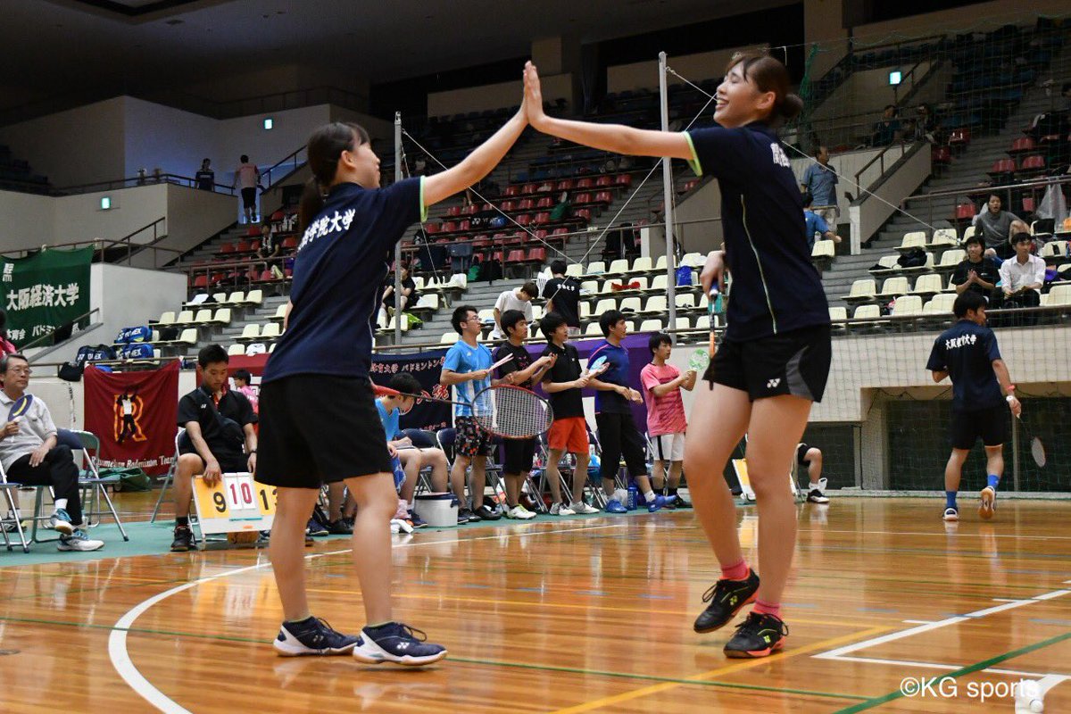 【バドミントン部女子】平成３１年度関西学生バドミントン秋季リーグ戦／第２戦／対武庫女大／於・近畿大学東大阪キャンパス

Ｄ１請田（人２）・小野田（教１）★１－２

セットカウント：２－１