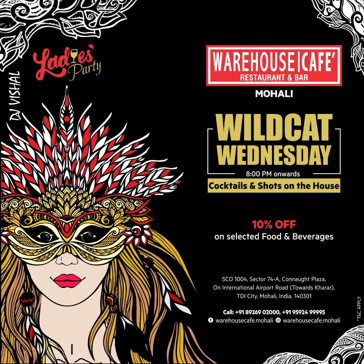 WareHouseMohali's tweet photo. #Wednesdays are dedicated to #party, booze &amp; fun specially when it is a #WildCatWednesday at #WareHouseCafeMohali where vibes are as vibrant as you guys!
📞892692000/9592499995
#WednesdayNight #CocktailsAndShots #DanceNight #LadiesNightOut #PartyGirls #WednesdayVibes #NightClub https://t.co/rLbdtwDg3v