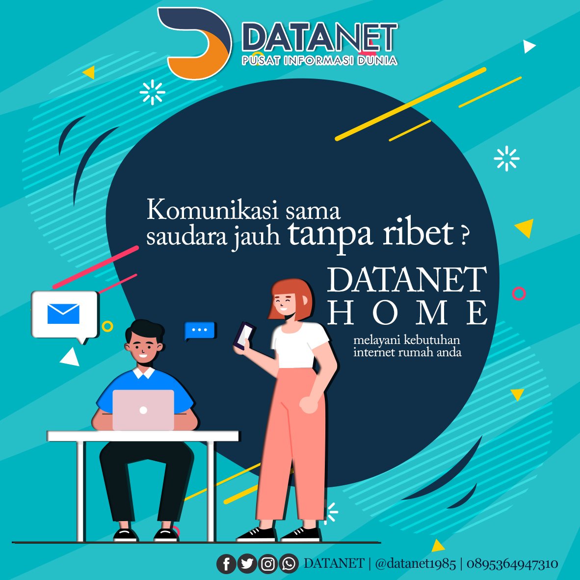 datanet1985's tweet image. Pasang Data Net home di rumahmu yukk !! biar komunikasi sama saudadara yang jauh tetep terjalin dengan lancar tanpa gangguan kuota loh...
#datanet
#datanetkece
#datanehome
#datanethotspot
#network
#ngalahnesia