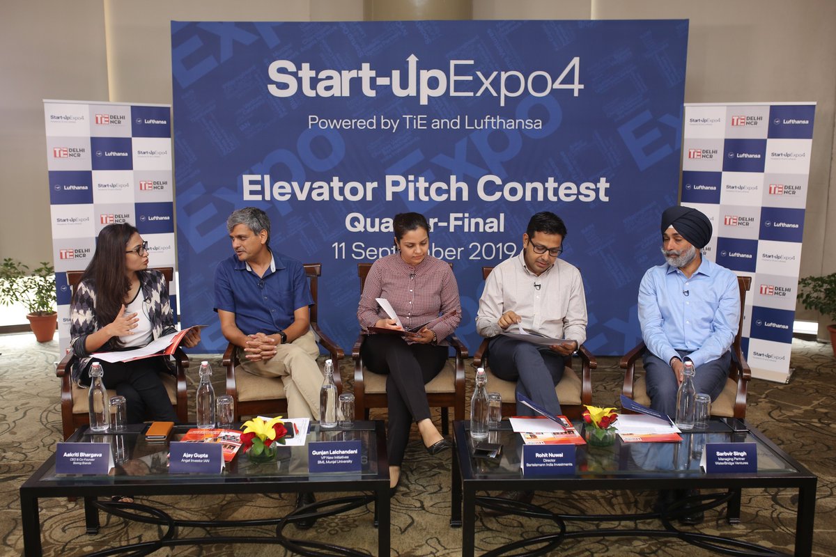 Lufthansa_India's tweet photo. It's time to pick the finalists! Contestants are ready to make their best pitch at the #ElevatorPitchContest quarter-finals and semi-finals today. Who will claim the top 3 spots to enter the #GrandFinale at Start-up Expo? Watch this space for the results! #LHStartupExpo https://t.co/1D1xz9bg1A