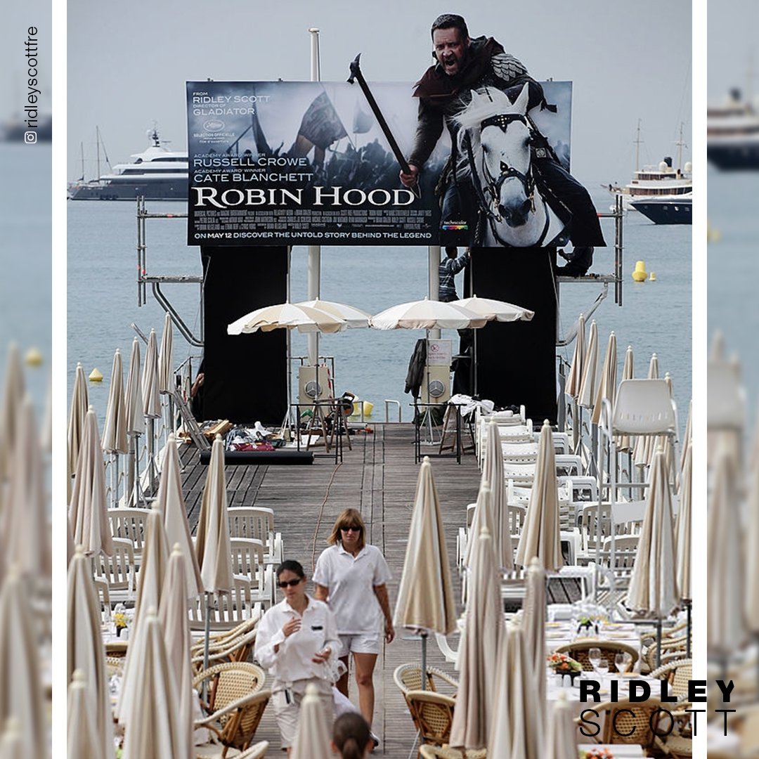 Waitstaff prepare tables on a beachfront pier under an advertisement for Ridley Scott's "Robin Hood" prior to the annual film festival. '2010' #RidleyScott The 63rd Cannes Film Festival. #Photo by Sean Gallup
-
#Cannes #France #Hollywood #Movie #Film #Festival #RobinHood
