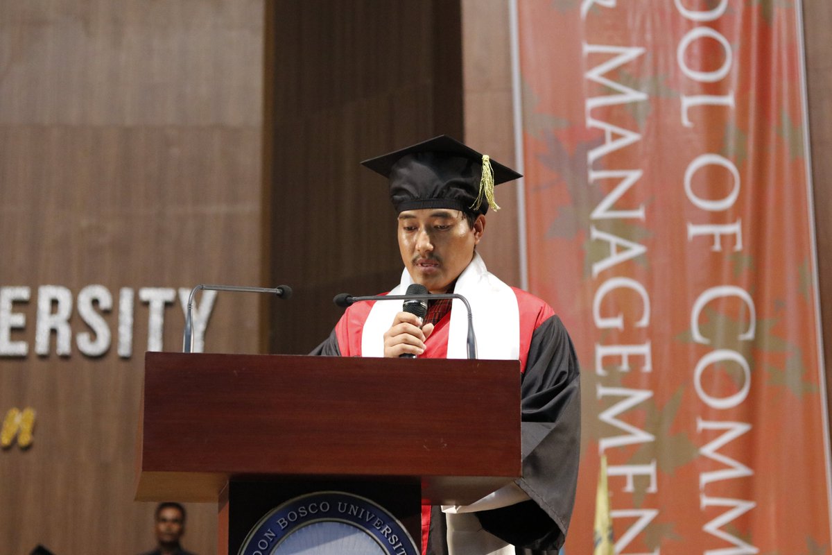 U18Alumni's tweet photo. Valedictorian Speech - The 8th Convocation Ceremony of the Assam Don Bosco University.
#DBUGlobal
#University18
#ADBUConvocation2019 https://t.co/rZAwCvH8eb