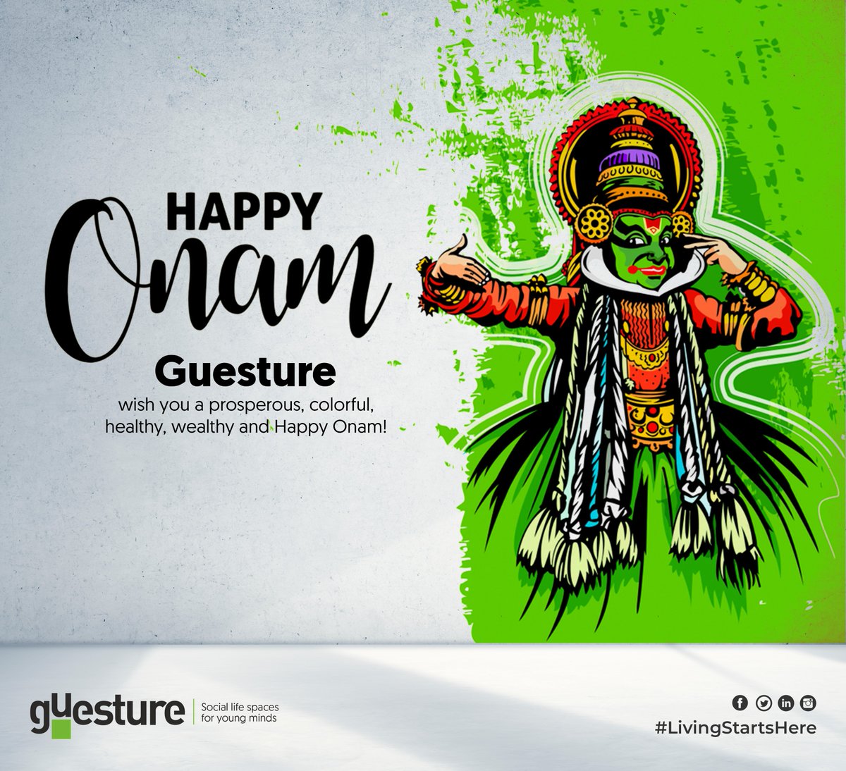 guesturesm's tweet photo. Greetings to all from team Guesture,
may Onam enhance the spirit of peace, prosperity &amp; truthfulness in our lives!
Happy Onam! https://t.co/5eoJHTi0Ff