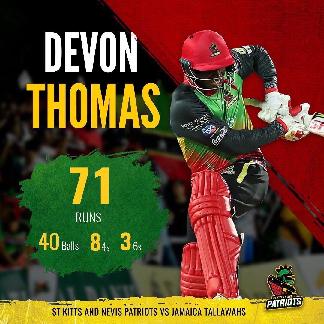 speedcricgears's tweet photo. Devon Thomas Keep scores 71(40) Runs In Cpl against Jamaica Tallawas.
#SPEEDgang #speedcricket #speedcricketgears #cpl #t20 #Phoenixseries #speedbat #stkittsandnevispatriots #sknpvsjt #BiggestPartyInSport https://t.co/Q0VqXGqEox