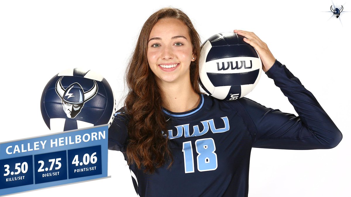 WWUAthletics's tweet photo. VBπ | Not a bad way to start a collegiate career...
Great work by @WWUVolleyball and redshirt freshman Calley Heilborn during the opening week of the 2019 season.
#VikingNotes https://t.co/js2PNV0IOk