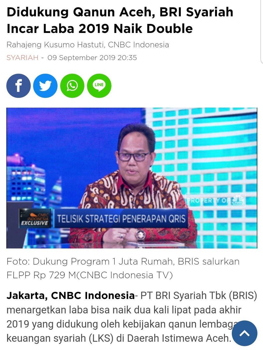 Dampak kebijakan strategis Pemerintah: sekitar 2 juta nasabah dari BRI yang akan pindah ke BRIS secara bertahap dengan nilai Rp 20 T. Saat ini nilai portofolio kredit yang sudah dipindahkan sekitar Rp 350 M. Ini bukti nyata dakwah Pemerintah sangat diperlukan.